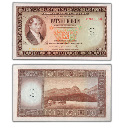 Czechoslovakia 1946 500 Korun Specimen Note P #73s