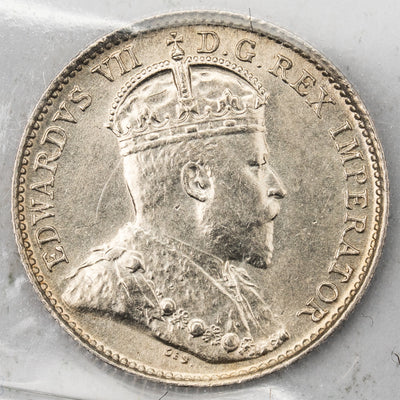 SOLD Canada 1906 5 Cents Silver Coin - ICCS AU-58