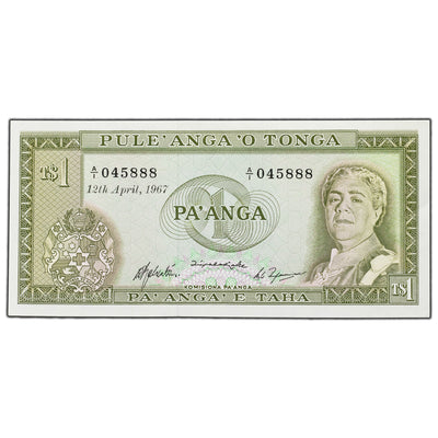 SOLD Tonga 1967 1 One Pa'anga Note P #14a - UNC