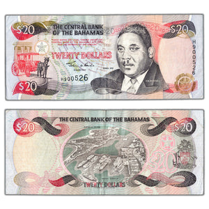 Bahamas 1997 $20 Twenty Dollars Note P #65a - VF