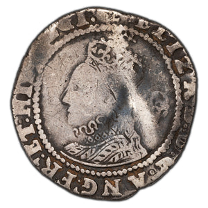 SOLD Great Britain Elizabeth I 1602 6 Pence Hammered Silver Coin Sp #2585 - Bend