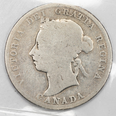 SOLD Canada 1887 25 Cents Quarter Silver Coin - ICCS G-4