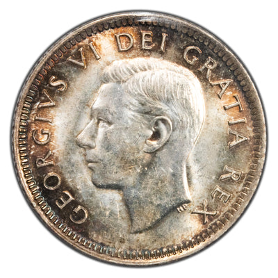 SOLD Canada 1951 Double Die Reverse 10 Cents Dime Silver Coin - ICCS MS-62