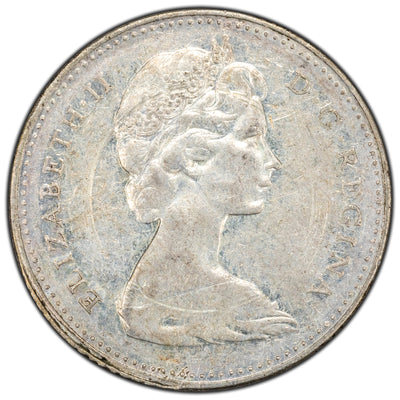 Canada 1967 10 Cents Dime Silver Coin - Error Partial Brockage