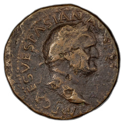 Ancient Rome AD 71 Vespasian AE As Coin RIC #90 10.83g