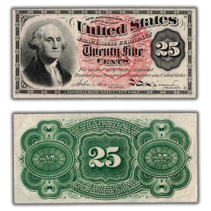 SOLD United States 1863 25 Cents Fractional Note