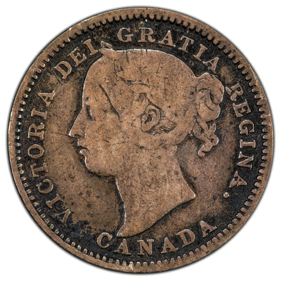 Canada 1894 Obverse 5 10 Cents Dime Silver Coin - Very Good