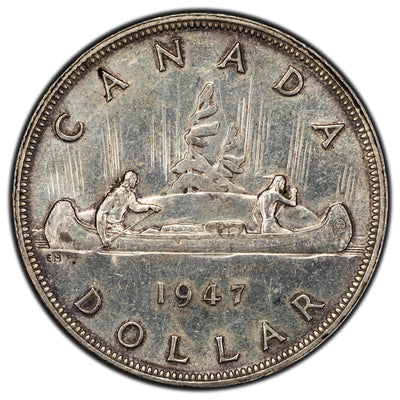 SOLD Canada 1947 Blunt 7 $1 Silver Dollar Coin