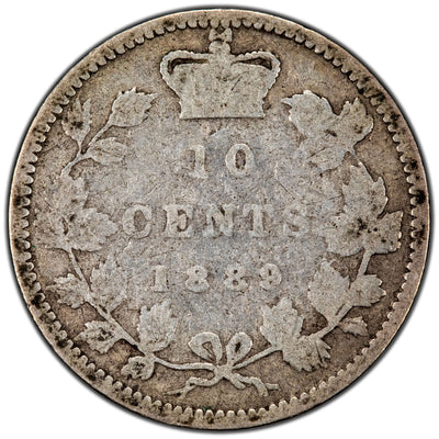 SOLD Canada 1889 10 Cents Dime Silver Coin Key Date! - Good