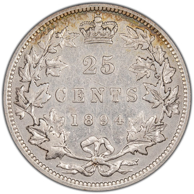 SOLD Canada 1894 25 Cents Quarter Silver Coin - Cleaned