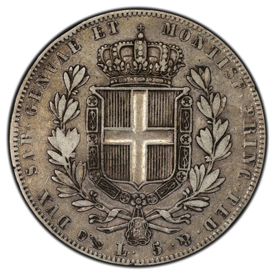 SOLD Italy Sardinia 1840 Genoa 5 Lire Silver Coin KM #130