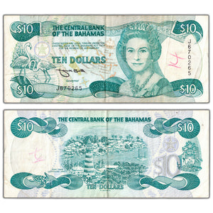 Bahamas ND (1984) $10 Ten Dollars Note P #46b - Writing