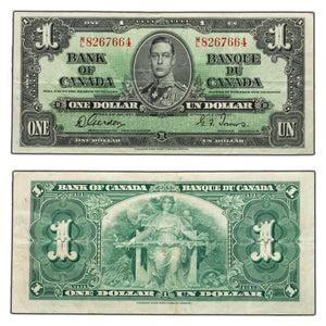SOLD $1 1937 Bank of Canada Note Gordon-Towers W/L Prefix BC-21c - VF