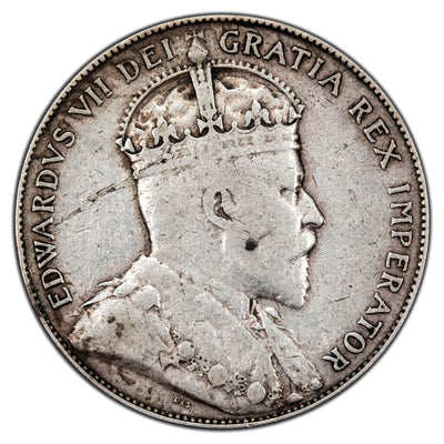 Canada 1907 50 Cents Half Dollar Silver Coin - Fine