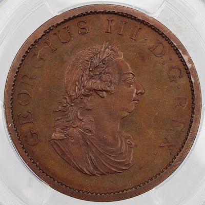 Great Britain 1805 Bronzed AE 1/2 Half Penny Coin P. #1309- PCGS Proof PR-65