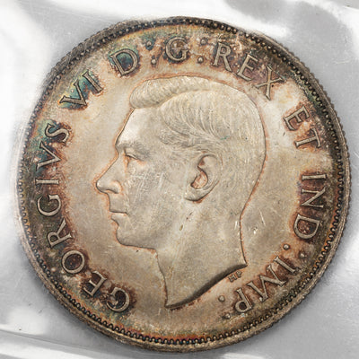 SOLD Canada 1938 50 Cents Half Dollar Silver Coin - ICCS MS-64