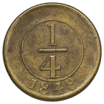 SOLD Dominican Republic 1848 Plain 4 1/4 Real Coin KM #1