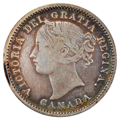 Canada 1870 Wide 0 10 Cents Dime SIlver Coin - Cleaned