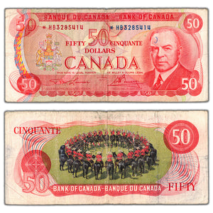 SOLD $50 1975 Bank of Canada Note *HB Replacement Prefix BC-51aA - Circulated