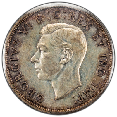 Canada 1947 Blunt 7 $1 Silver Dollar Coin - ICCS MS-63