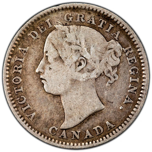 SOLD Canada 1892 Obverse #5 10 Cents Dime Silver Coin - Very Good +