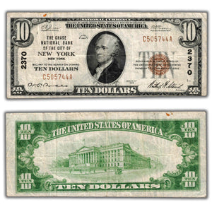 SOLD United States 1929 New York #2370 $10 National Currency Note FR #1801 Type 1