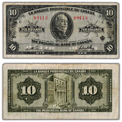 SOLD $10 1935 Banque Provinciale du Canada Chartered Note CH #615-16-04