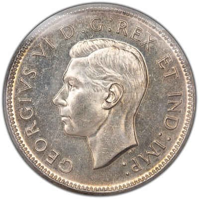 SOLD Canada 1945 25 Cents Quarter Silver Coin - ICCS MS-64