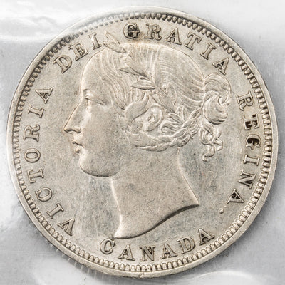 SOLD Canada 1858 20 Cents Silver Coin One Year Type! - ICCS EF-45