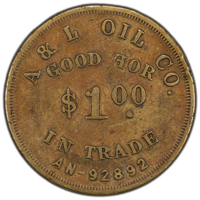 United States California $1 Dollar Trade Token A & L Oil Co.