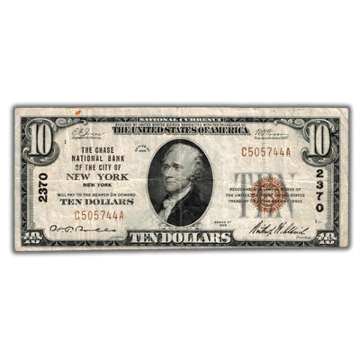 SOLD United States 1929 New York #2370 $10 National Currency Note FR #1801 Type 1