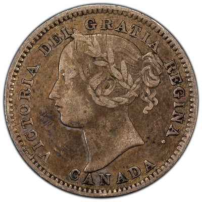 Canada 1896 Obverse 6 10 Cents Dime Silver Coin - Very Fine