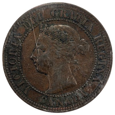 SOLD Canada 1891 SLSD Obverse 3 One Large Cent Coin - ICCS VF-30