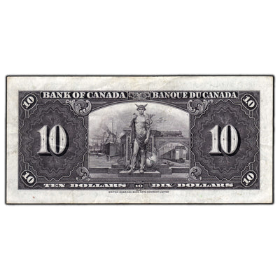 SOLD $10 1937 Bank of Canada Note Gordon-Towers U/D Prefix BC-24b