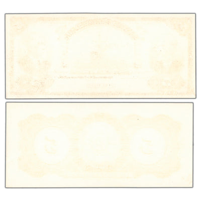 SOLD $5 1911 Banque D'Hochelaga Canada Front and Back Coloured Specimen Proofs