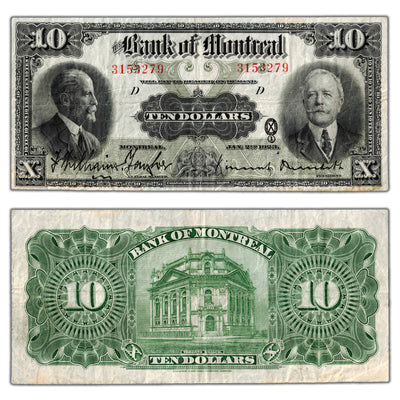 $10 1923 Bank of Montreal Canada Chartered Note #505-56-04 - F/VF