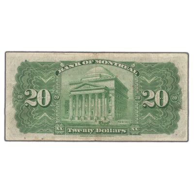SOLD $20 1935 Bank of Montreal Canada Chartered Note #505-60-06 - VF
