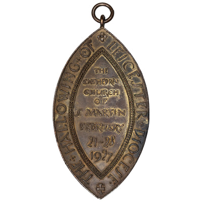Great Britain 1927 The Hallowing of Leicester Diocese Medal