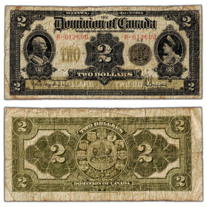 SOLD $2 1914 Dominion of Canada Note Series R DC-22d - Circulated