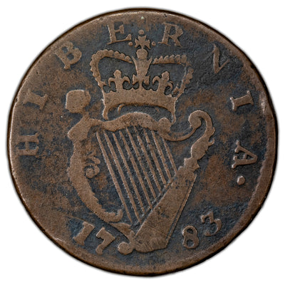 Ireland 1783 1/2d Half Penny Contemporary Imitation Coin