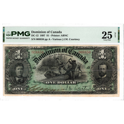 $1 1897 Dominion of Canada Note Courtney DC-12 - PMG VF-25 Net