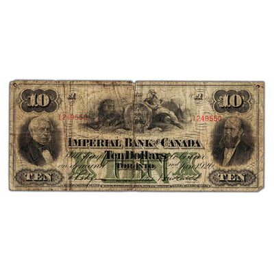 SOLD $10 1920 Imperial Bank of Canada Chartered Note CH #375-16-12