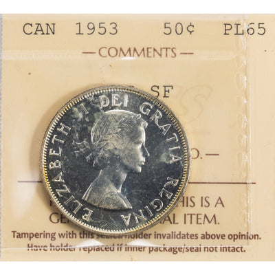 SOLD Canada 1953 LD SF 50 Cents Half Dollar Silver Coin - ICCS Proof-Like PL-65