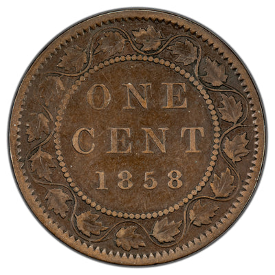 Canada 1858 One Large Cent Coin First Year of Issue! - Very Good