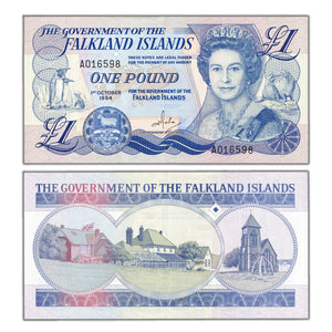 SOLD Falkland Islands 1984 1 One Pound Note P #13a - AU
