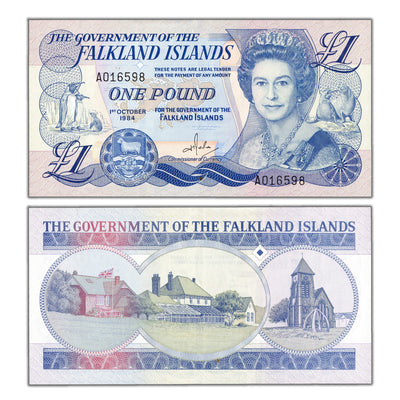 SOLD Falkland Islands 1984 1 One Pound Note P #13a - AU