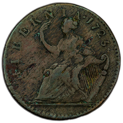 Ireland 1723 1/2 Half Penny Coin S-6601