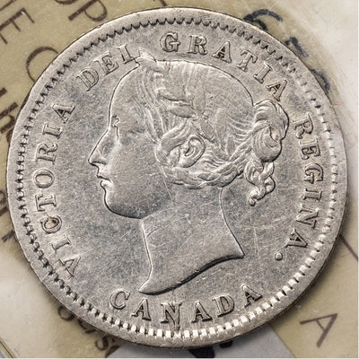SOLD Canada 1871-H 10 Cents Dime Silver Coin - ICCS VF-30