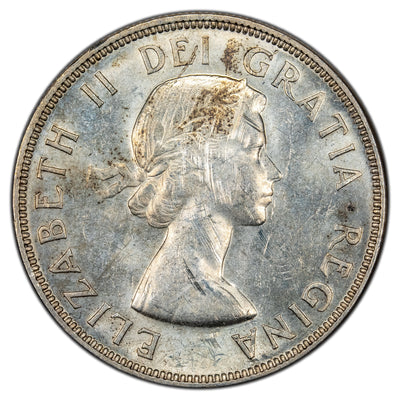 Canada 1955 Fu Manchu $1 Silver Dollar Coin - Uncirculated (obverse scratched)