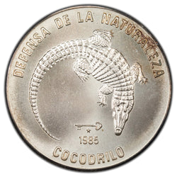 SOLD Cuba 5 Peso 1985 Crocodile 5 Peso .999 Fine Silver Coin